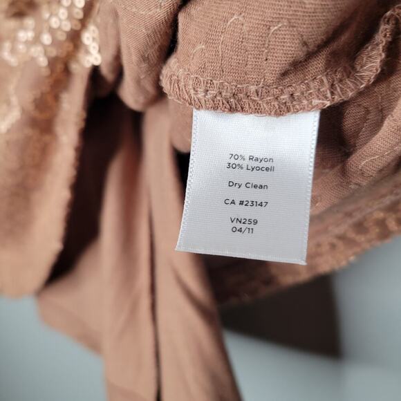 NWT Talbots tank top womens size L‎ Petite brown sequin shimmer summer fun LP - Picture 9 of 9